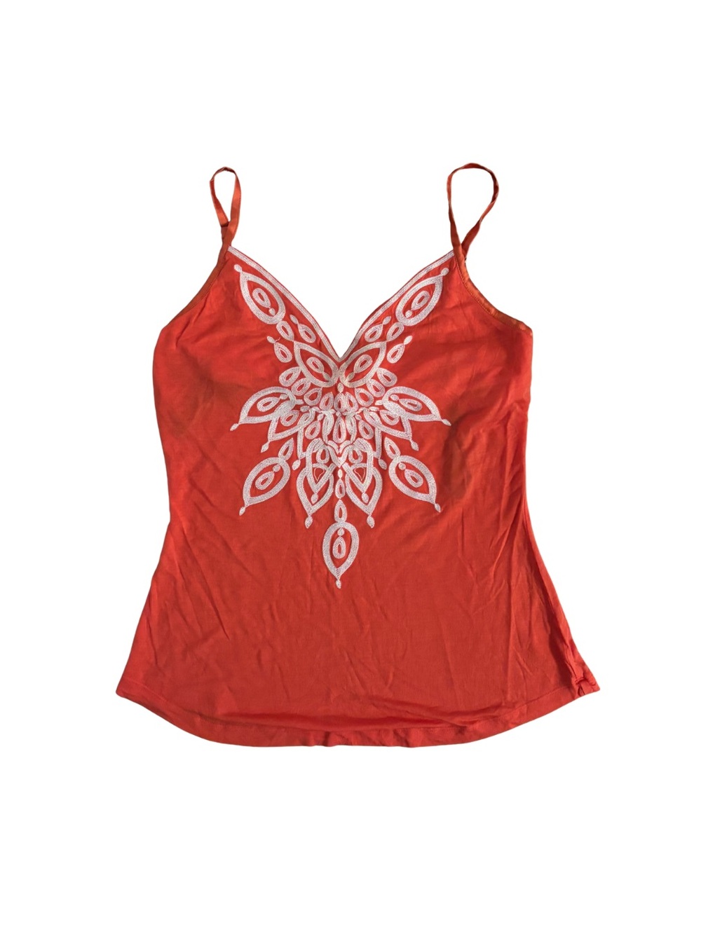 2000’s Guess by Marciano Orange Embroidered V-Neck Cami Tank Top